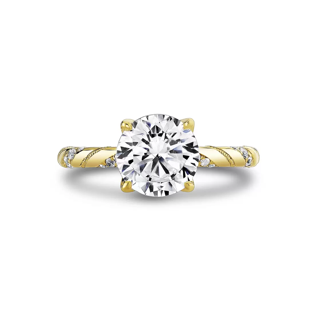 Yellow Gold Tulira Twist Diamond Engagement Ring - Delphine