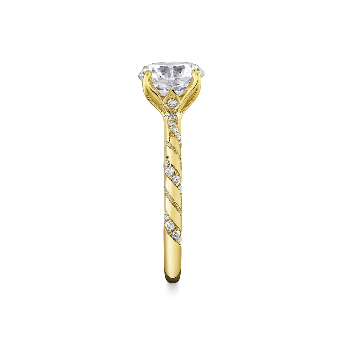 Yellow Gold Tulira Twist Diamond Engagement Ring - Delphine