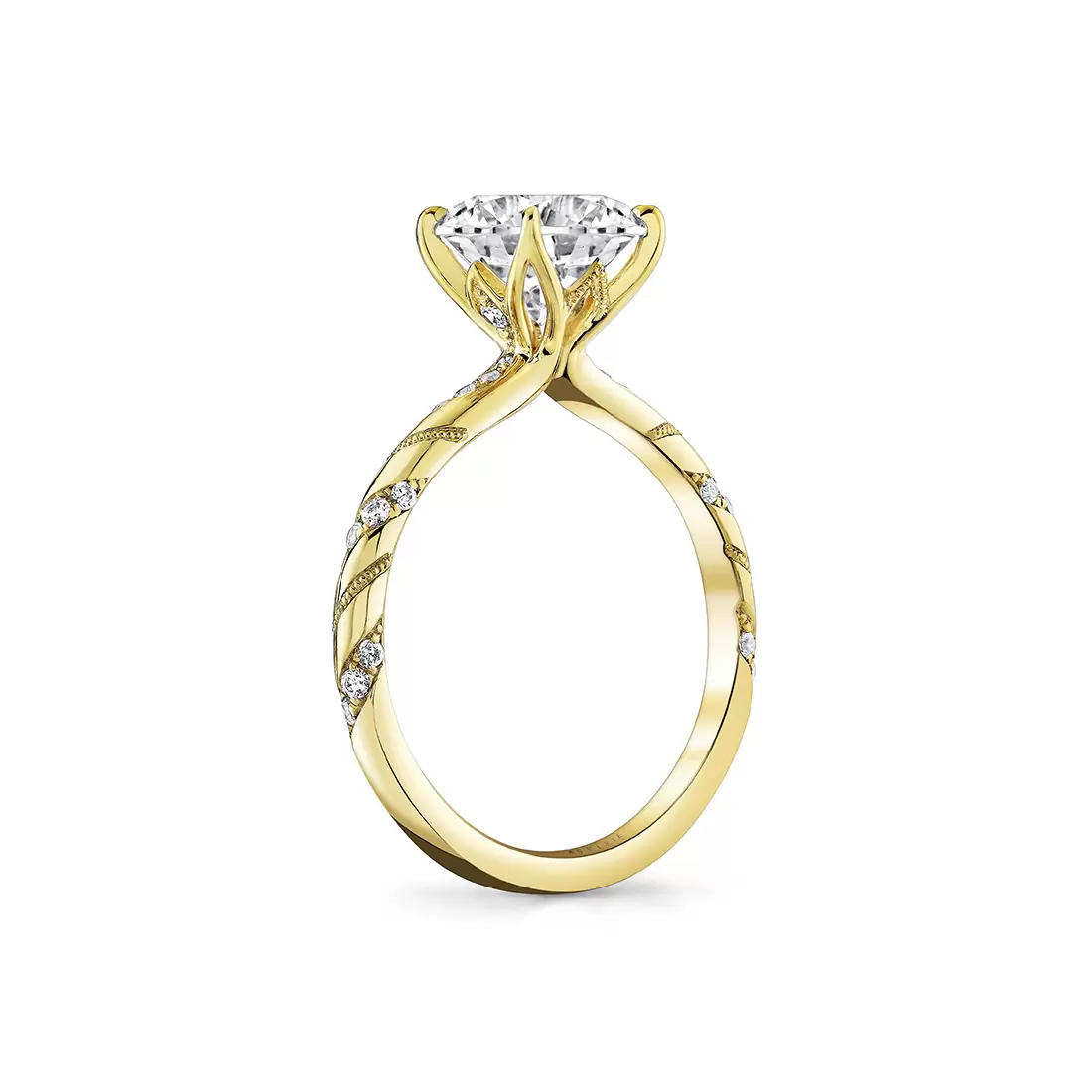 Yellow Gold Tulira Twist Diamond Engagement Ring - Delphine