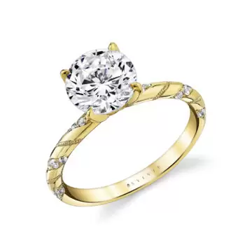 Yellow Gold Tulira Twist Diamond Engagement Ring - Delphine