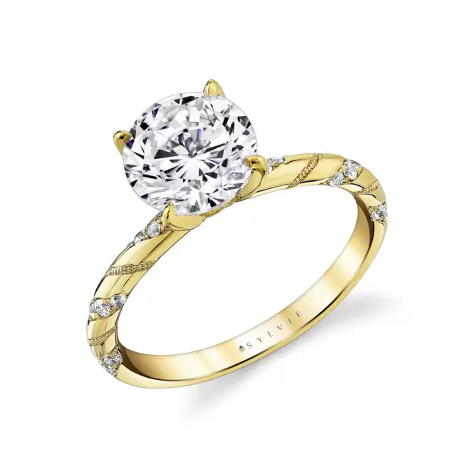 Yellow Gold Tulira Twist Diamond Engagement Ring