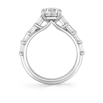 White Gold Iconelle Baguette Engagement Ring - Frida