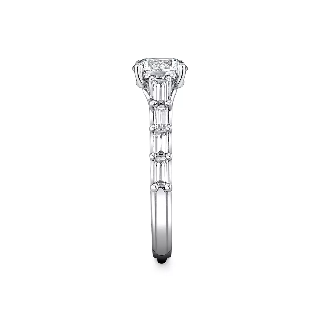White Gold Iconelle Baguette Engagement Ring - Frida
