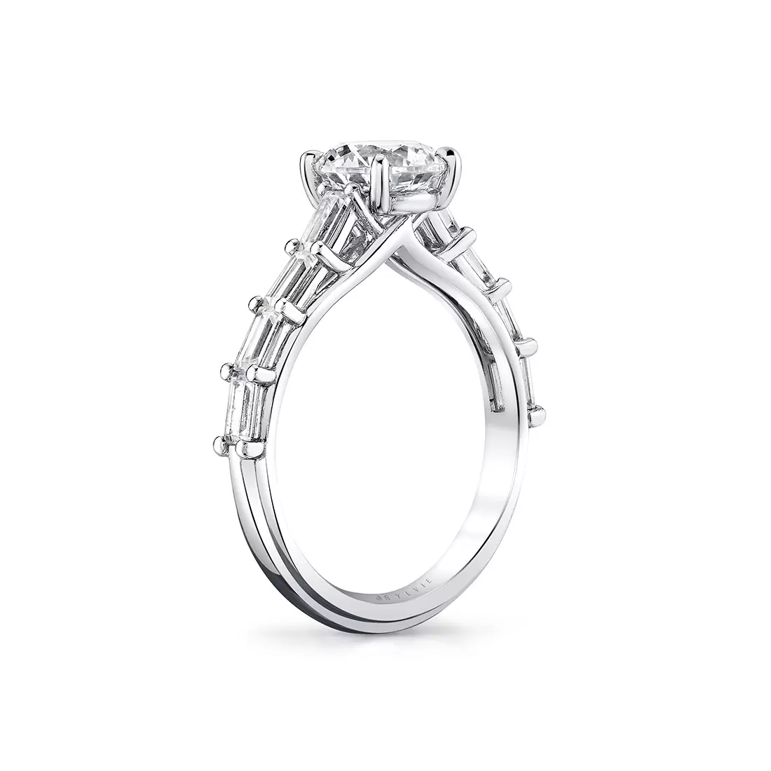 White Gold Iconelle Baguette Engagement Ring - Frida