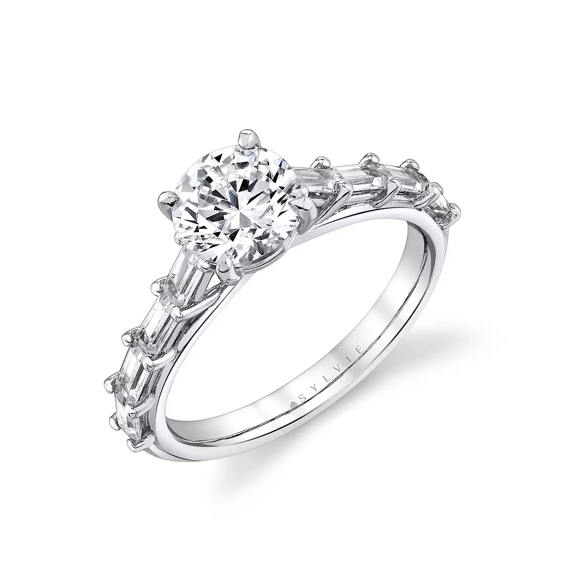 White Gold Iconelle Baguette Engagement Ring - Frida