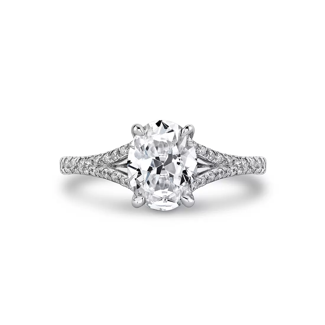 Yellow Gold Iconelle Shell Taper Two Tone Engagement Ring - Leia
