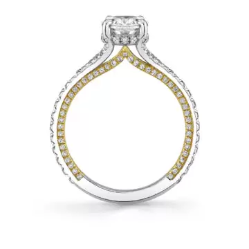 Yellow Gold Iconelle Shell Taper Two Tone Engagement Ring - Leia