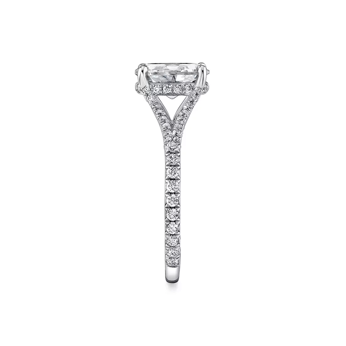 Yellow Gold Iconelle Shell Taper Two Tone Engagement Ring - Leia