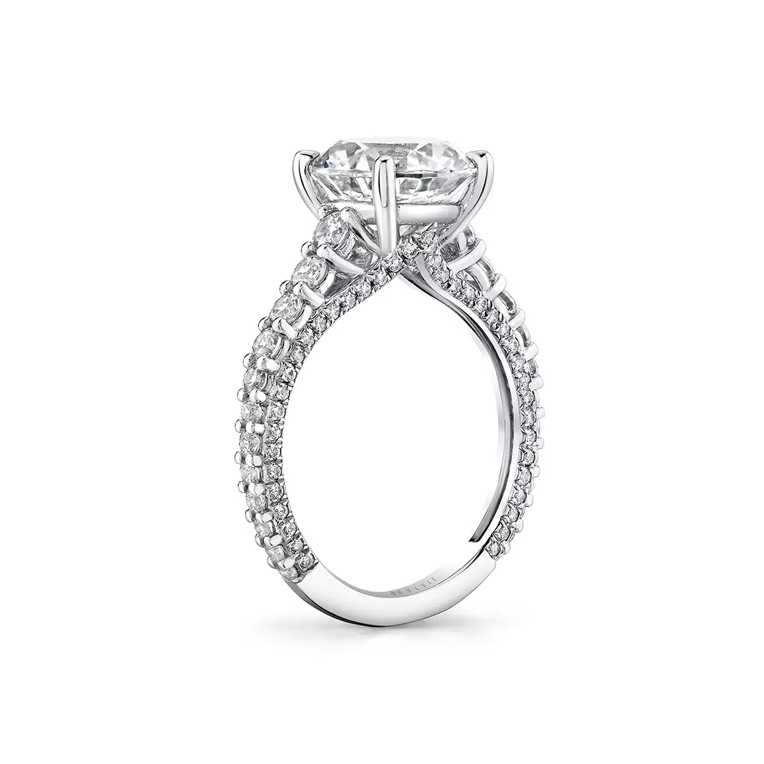 White Gold Iconelle Graduated Diamond Engagement Ring - Adira
