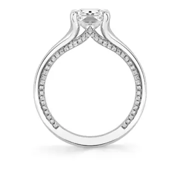 White Gold Iconelle Solitaire Shell Taper Engagement Ring - Beatrix