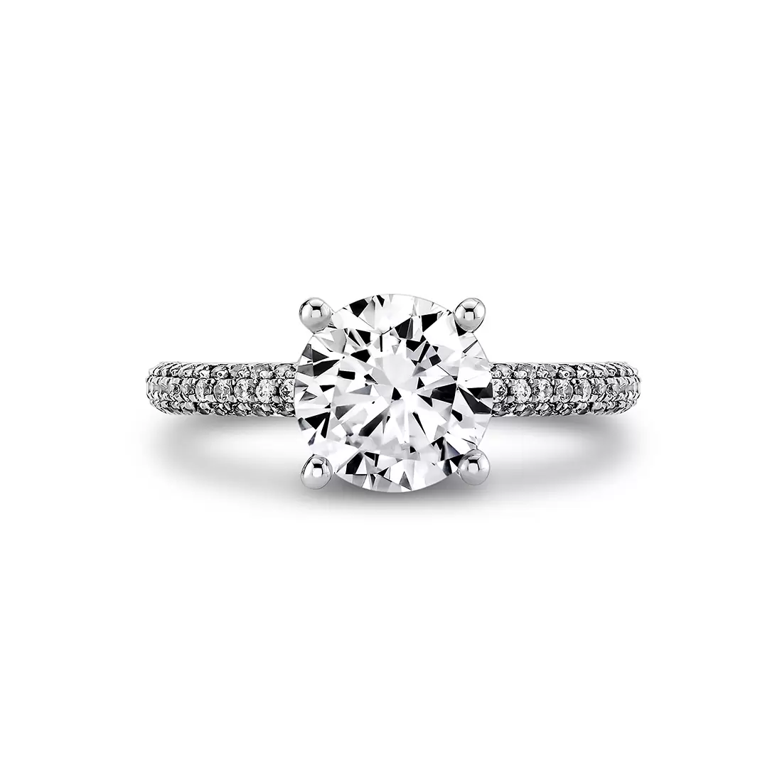 Yellow Gold Iconelle Micropavé Two Tone Engagement Ring - Winona
