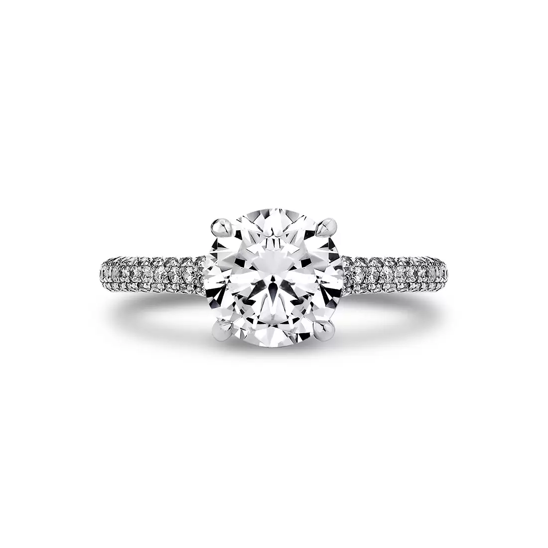 Yellow Gold Iconelle Micropavé Hidden Halo Two Tone Engagement Ring - Xandra