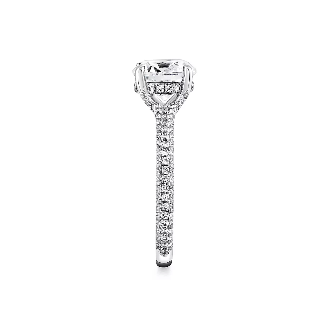 Yellow Gold Iconelle Micropavé Hidden Halo Two Tone Engagement Ring - Xandra