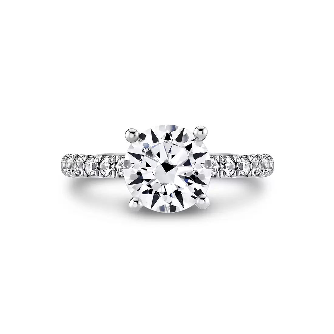 Yellow Gold Iconelle Halfway Pinch Two Tone Engagement Ring - Katya
