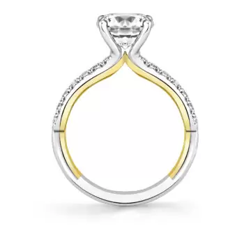 Yellow Gold Iconelle Halfway Pinch Two Tone Engagement Ring - Katya