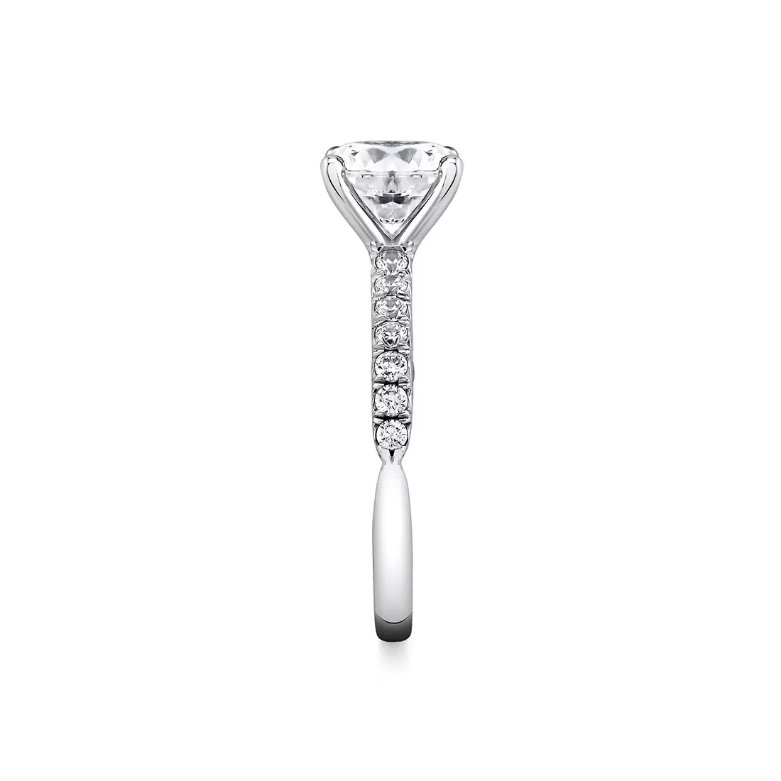 Yellow Gold Iconelle Halfway Pinch Two Tone Engagement Ring - Katya