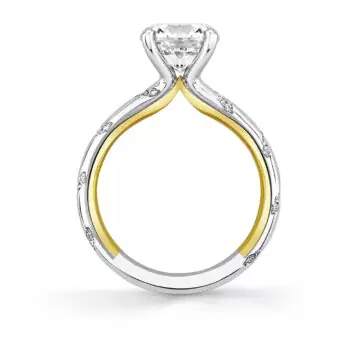 Yellow Gold Iconelle Flush Set Spiral Engagement Ring - Jackie