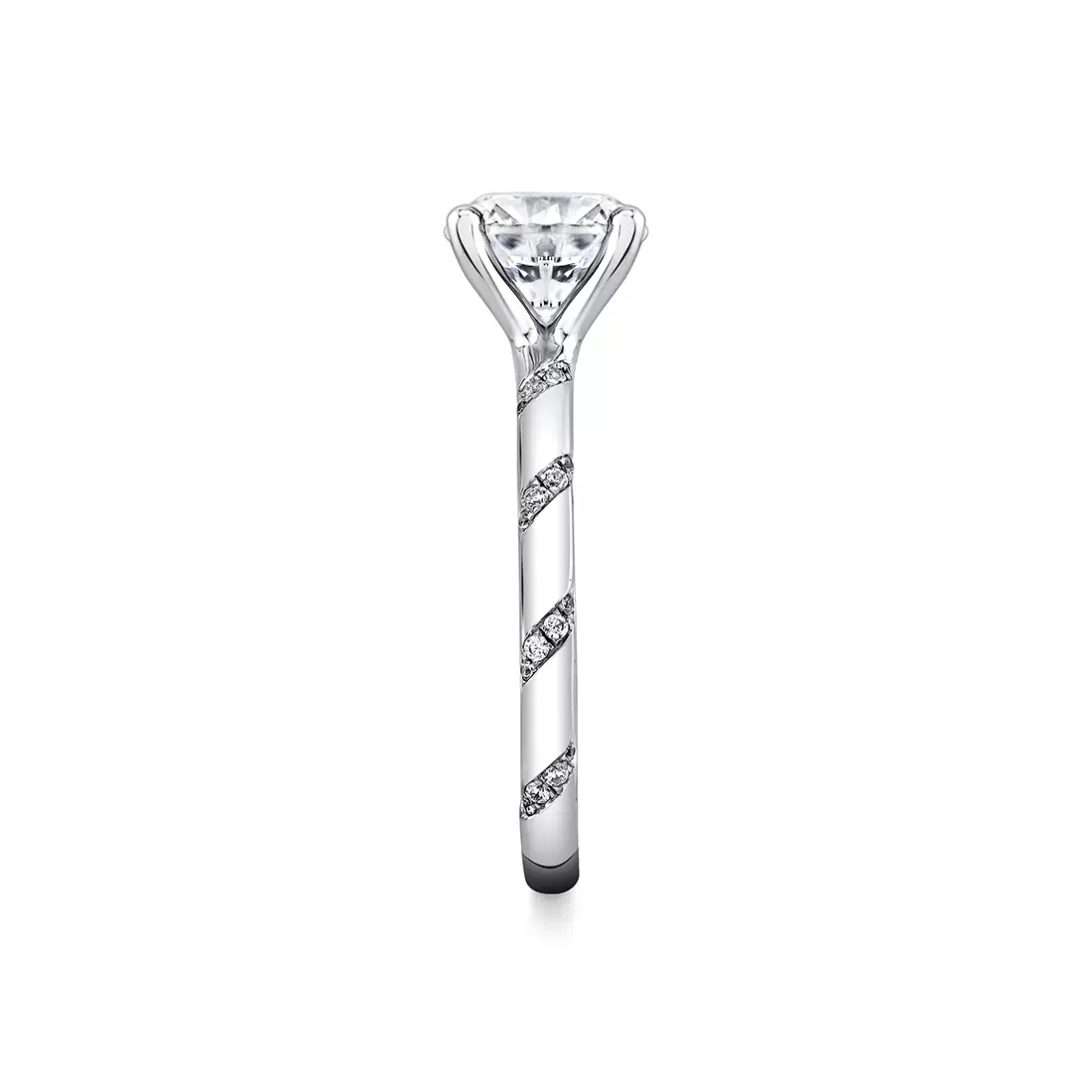 Yellow Gold Iconelle Flush Set Spiral Engagement Ring - Jackie