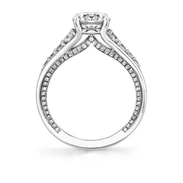 White Gold Iconelle Dual Band Graduated Diamond Engagement Ring - Irene