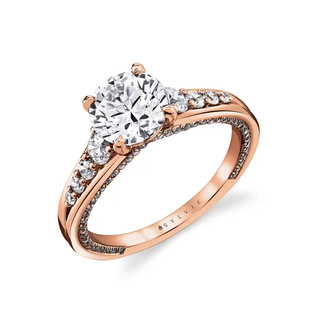 Iconelle Dual Band Graduated Diamond Engagement Ring Irene Sylvie Jewelry