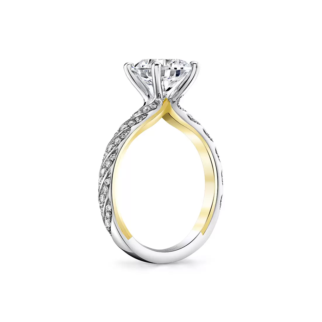Yellow Gold Iconelle Spiral Engagement Ring - Odette