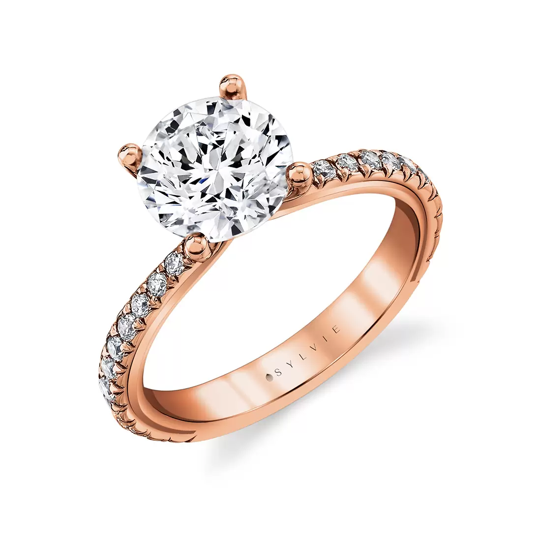 White Gold Iconelle Tapered Engagement Ring - Blaire