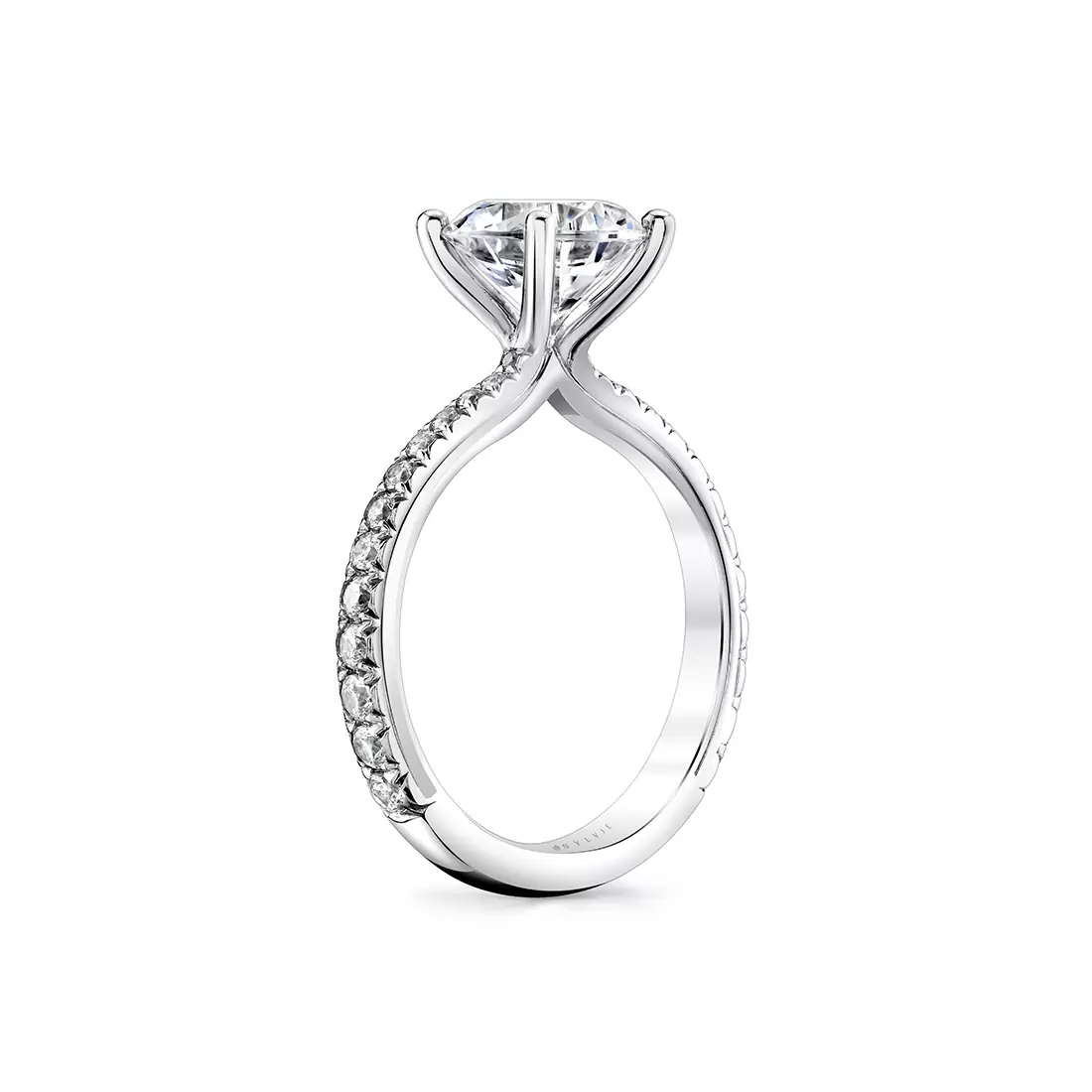 White Gold Iconelle Tapered Engagement Ring - Blaire