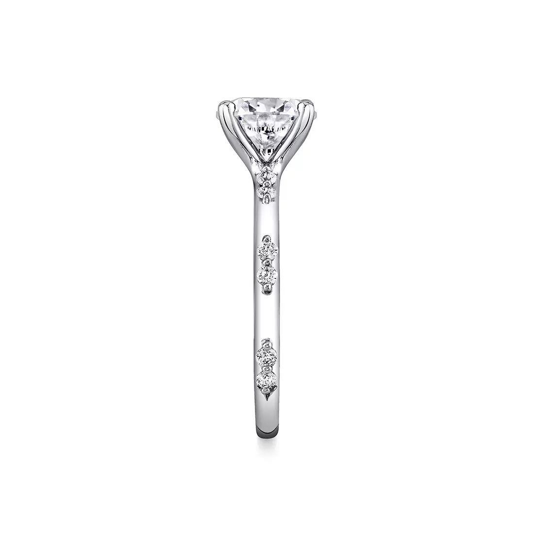 Yellow Gold Iconelle Prong Set Diamond Duos Two Tone Engagement Ring - Birdie