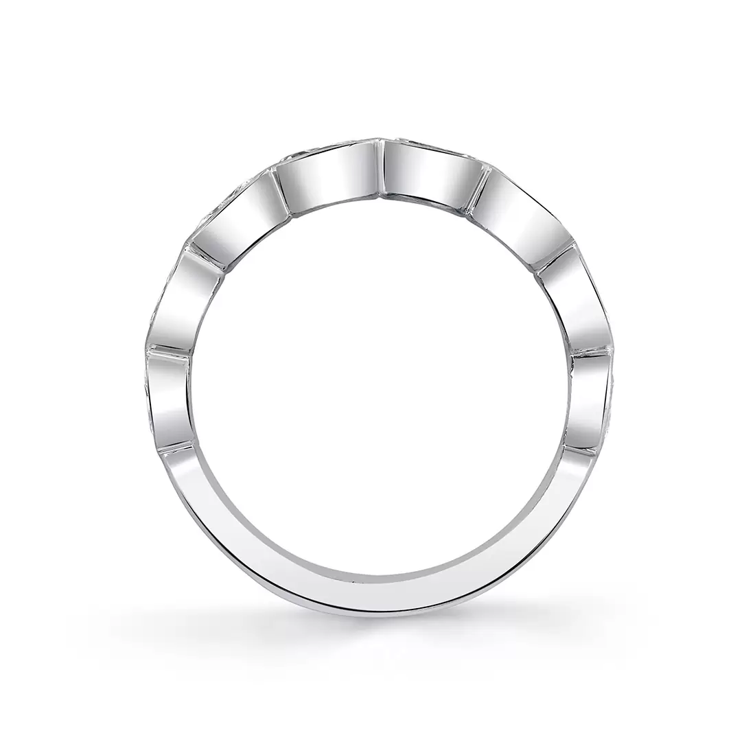 White Gold Marquise Cut Bezel Wedding Ring