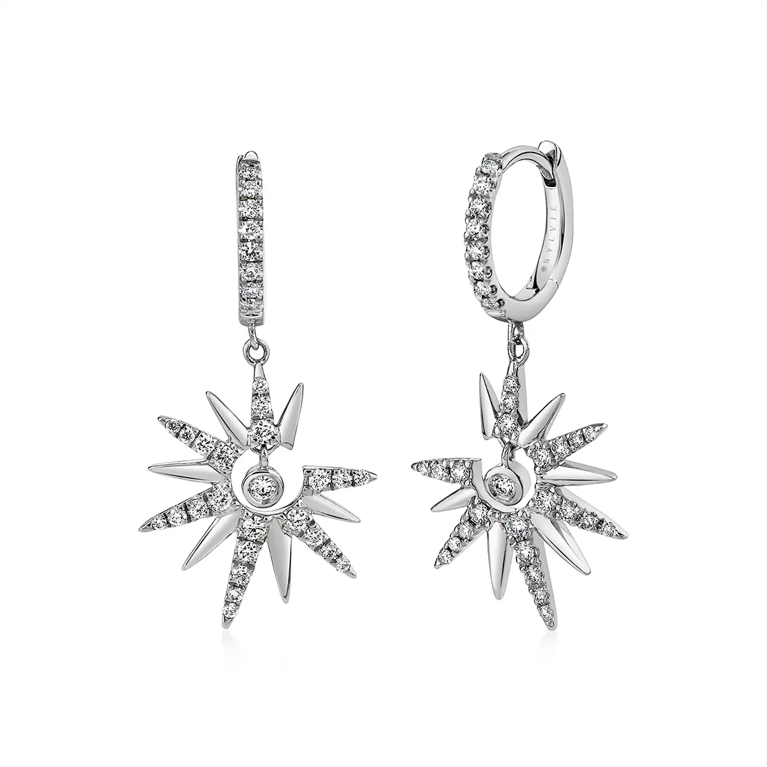 Golden Rays Crystal Sun Earrings