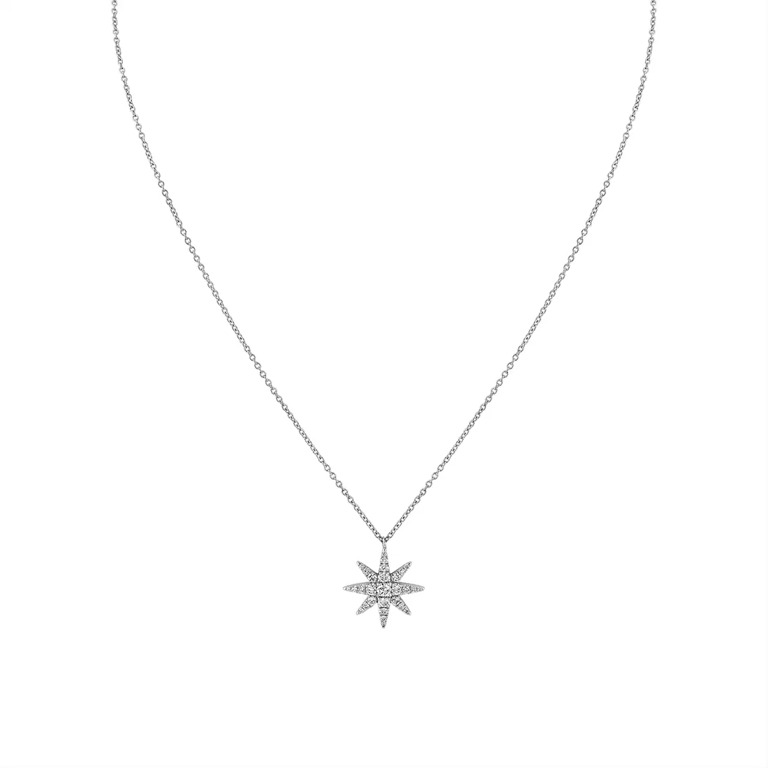 White Gold Solaz Sun Diamond Necklace