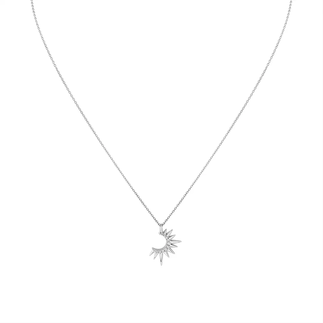 Yellow Gold Solaz Open Sun Diamond Necklace