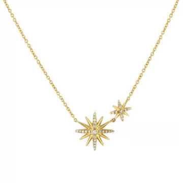 Yellow Gold Solaz Sun Bursts Diamond Necklace