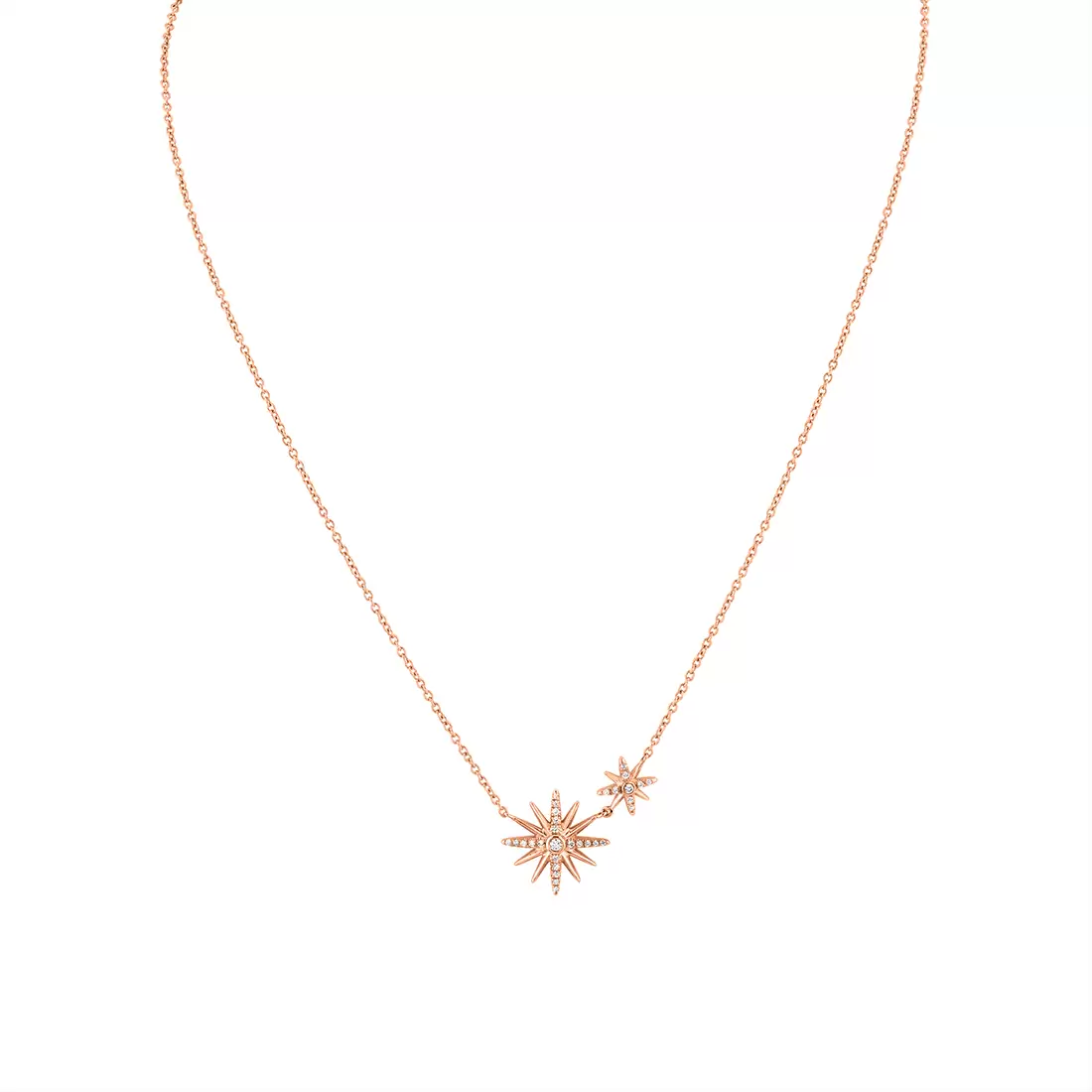 Yellow Gold Solaz Sun Bursts Diamond Necklace