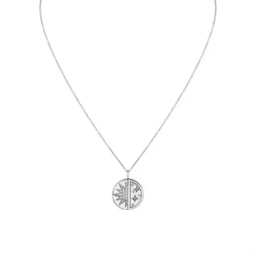 Yellow Gold Solaz Diamond Sun and Stars Necklace