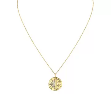 Yellow Gold Solaz Diamond Sun and Stars Necklace