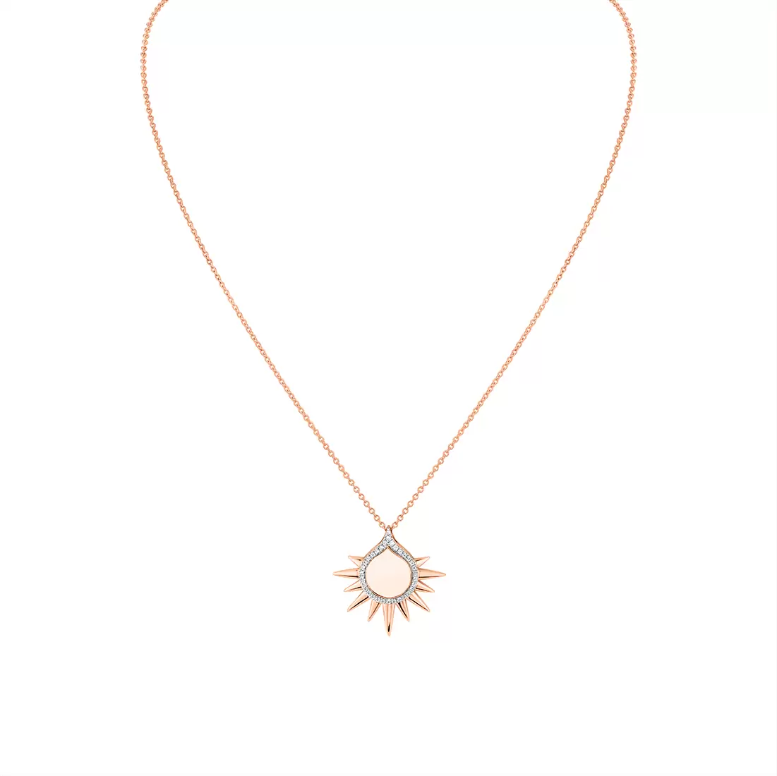 Yellow Gold Solaz Shell Sun Diamond Pendant