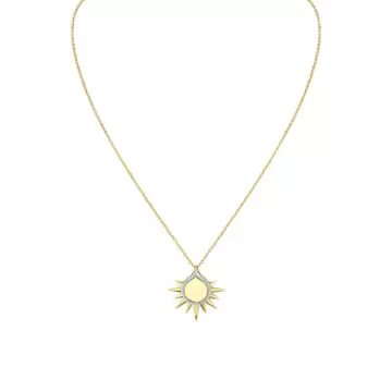 Yellow Gold Solaz Shell Sun Diamond Pendant