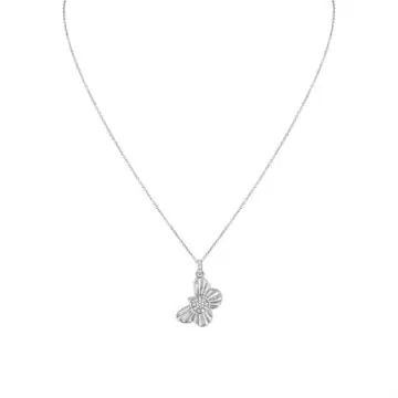 Yellow Gold Linéaire Fine Line Shell Butterfly Diamond Pendant Cropped