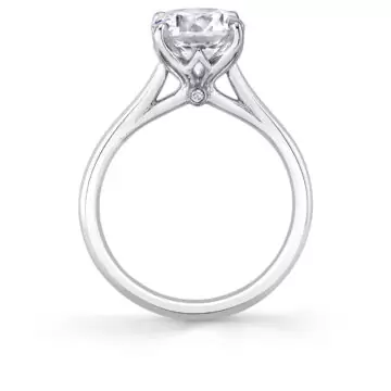 White Gold Tulira Solitaire Engagement Ring with Petal Prongs and a Peek-a-boo Diamond - Billie