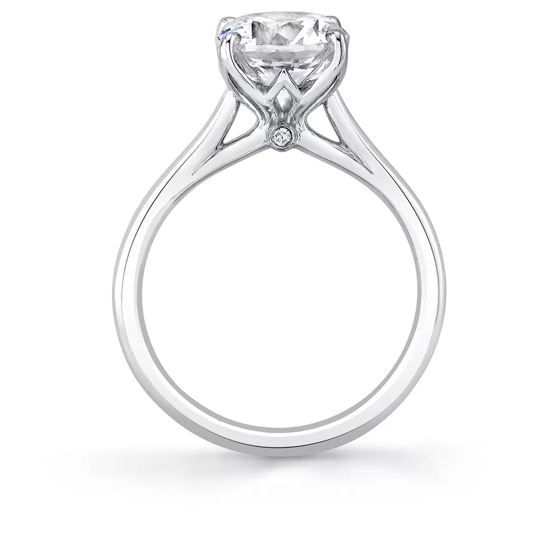 White Gold Tulira Solitaire Engagement Ring with Petal Prongs and a Peek-a-boo Diamond - Billie