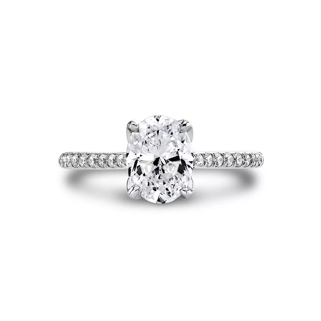 White Gold Tulira Petal Prong Diamond Engagement Ring - Willow