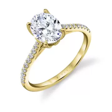 White Gold Tulira Petal Prong Diamond Engagement Ring - Willow