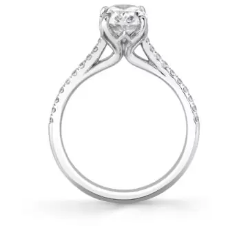 White Gold Tulira Petal Prong Diamond Engagement Ring - Willow