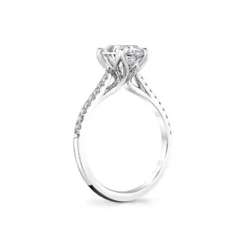 White Gold Tulira Petal Prong Diamond Engagement Ring - Willow
