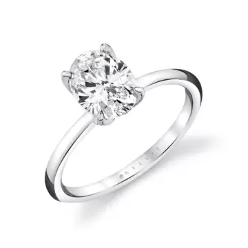 White Gold Tulira Solitaire Petal Prong Engagement Ring - Marigold