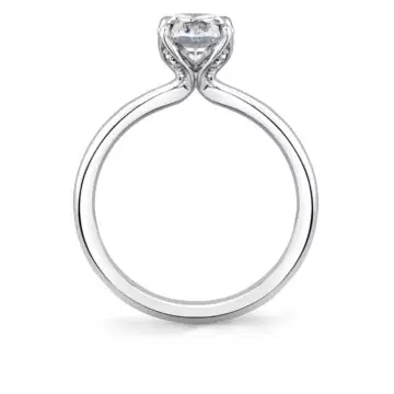 White Gold Tulira Solitaire Petal Prong Engagement Ring - Marigold