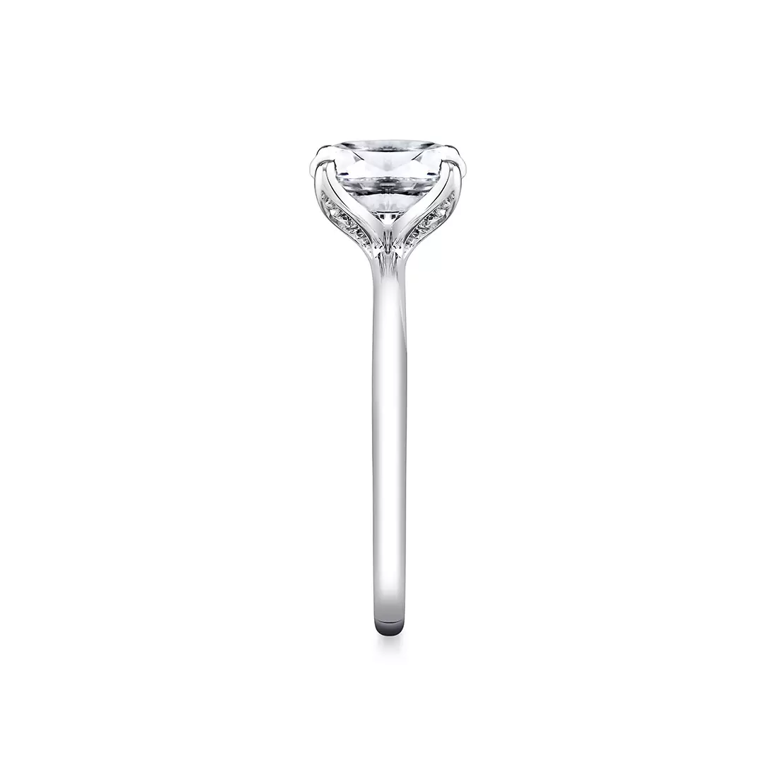 White Gold Tulira Solitaire Petal Prong Engagement Ring - Marigold