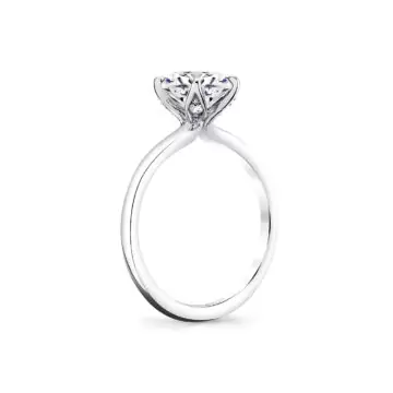 White Gold Tulira Solitaire Petal Prong Engagement Ring - Marigold