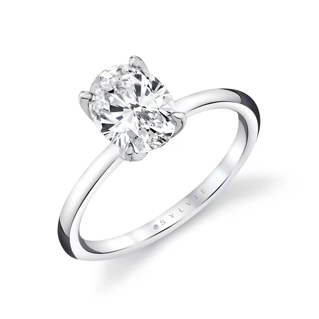White Gold Tulira Solitaire Petal Prong Engagement Ring - Marigold